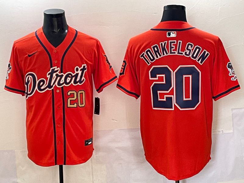 Men 2025 Detroit Tigers #20 Torkelson Orange Nike MLB Jersey style 02